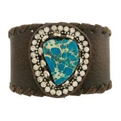 Cowgirl Confetti Women's Moonlight Blues Leather Cuff Bracelet