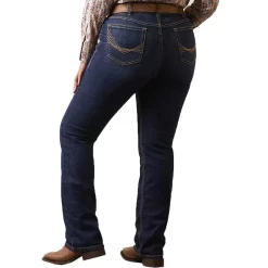 Ariat Women's REAL Perfect Rise Greta Straight Leg Jeans -Western Fashion Ladies 10043145 back plus warm