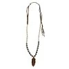 Cindy Smith Women's Leather Feather & Pearl Necklace