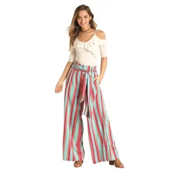 Rock & Roll Cowgirl Women's Stripe Wide Leg Pant -Western Fashion Ladies 5148c94fe09ee25d76dd9f8ad7681e46