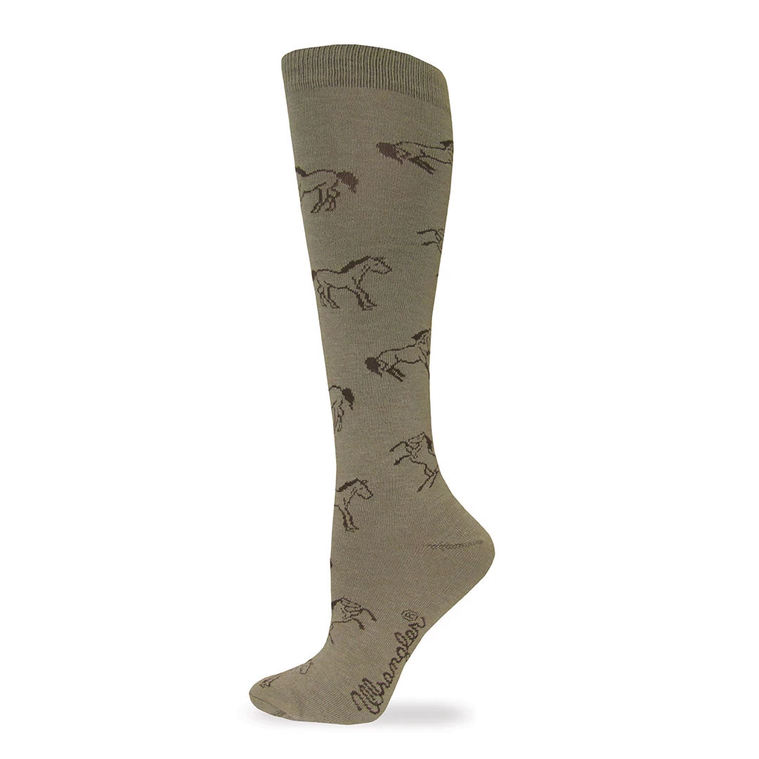 Wrangler Horse Print Knee High Womens Sock 2 Wrangler Horse Print Knee High Womens Sock - Image 2