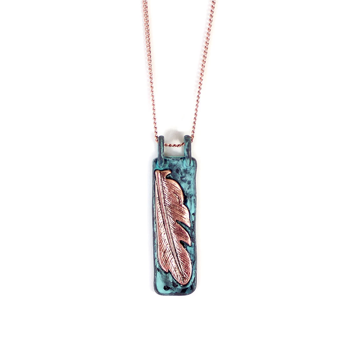 Wyo-Horse Women's Color Blocked Feather Necklace 1 Wyo-Horse Women's Color Blocked Feather Necklace