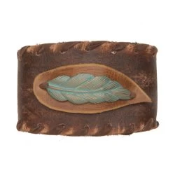 Cowgirl Confetti Women's Laced Up Feather Leather Cuff Bracelet