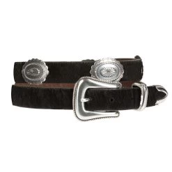 Wrangler Women's Hide Hair & Conchos Belt