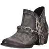 Circle G Women's Zipper With Fringe Round Toe Cowgirl Boots