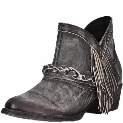 Circle G Women's Zipper With Fringe Round Toe Cowgirl Boots