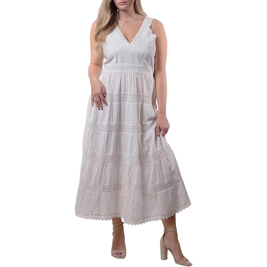 Papa Fashions Women's Cotton Tiered Sleeveless Dress 1 Papa Fashions Women's Cotton Tiered Sleeveless Dress