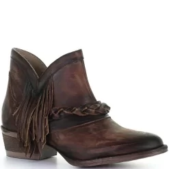 Circle G Women's Zipper With Fringe Round Toe Cowgirl Boots -Western Fashion Ladies Q5139