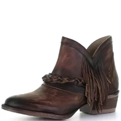 Circle G Women's Zipper With Fringe Round Toe Cowgirl Boots -Western Fashion Ladies Q5139 b