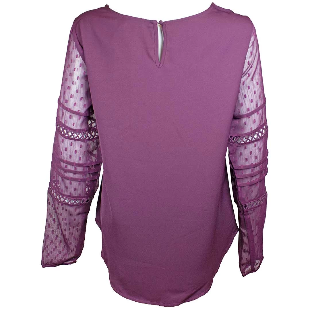 Cruel Denim Women's Sheer Sleeve Georgette Blouse 2 Cruel Denim Women's Sheer Sleeve Georgette Blouse - Image 2