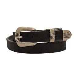 Wrangler Women's Hair On Hide Scallop Buckle Belt