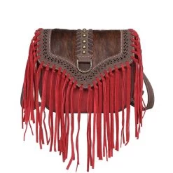 Wrangler Hair-On Cowhide Fringe Crossbody 8 Wrangler Hair-On Cowhide Fringe Crossbody -Western Fashion Ladies TRN WG10 8360RD 2