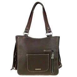 Trinity Ranch Hair-On Cowhide Leather Embossed Tote -Western Fashion Ladies a89bf3e2b2566955d7563d86f3287d2d