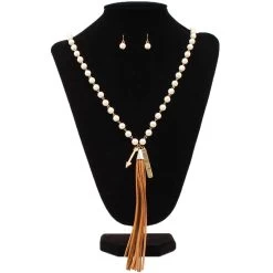 Blazin Roxx Women's Pearl Fringe Jewelry Set