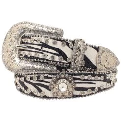 Blazin Roxx Women's Zebra Print Rhinestone Belt