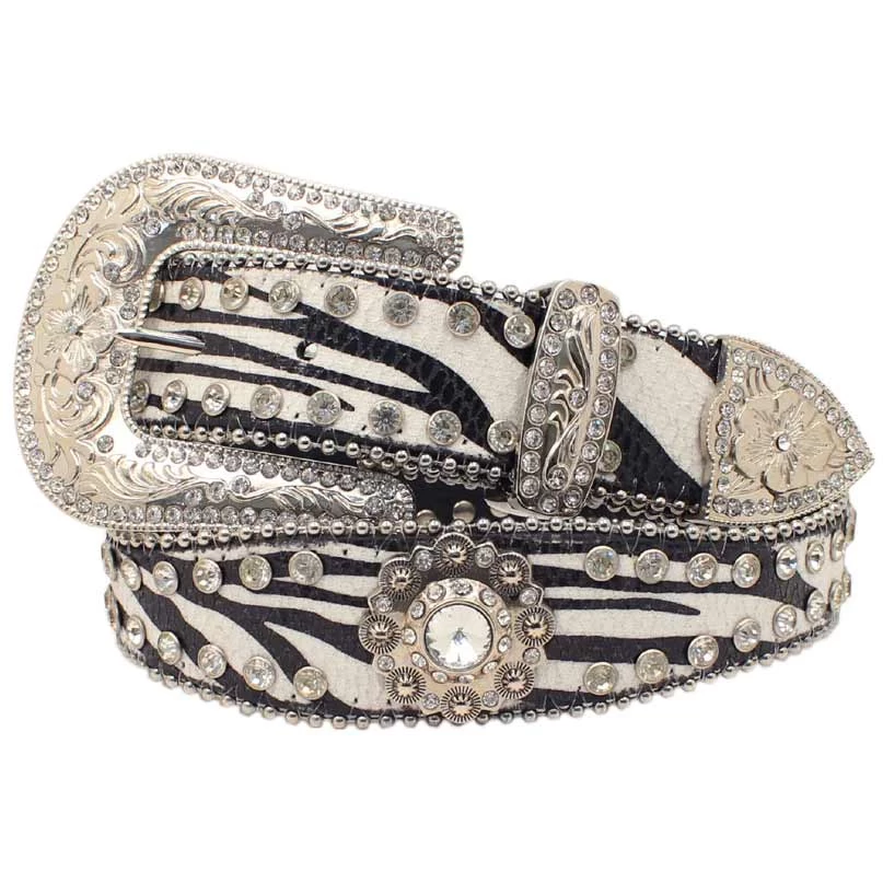 Blazin Roxx Women's Zebra Print Rhinestone Belt 1 Blazin Roxx Women's Zebra Print Rhinestone Belt