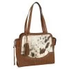 Catchfly Chestnut Hair-On-Hide Satchel