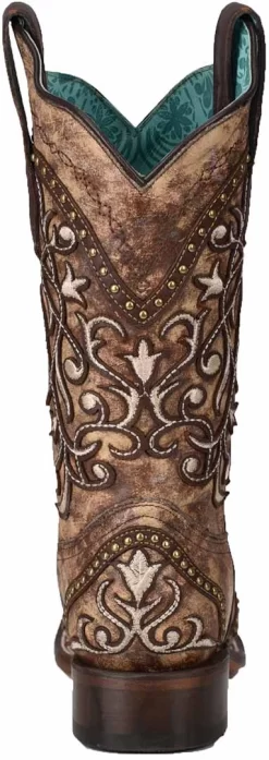 Corral Women's Overlay Square Toe Cowgirl Boots -Western Fashion Ladies corral women s overlay square toe cowgirl boots