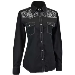 Cowgirl Hardware Women's Embroidered Yoke Crepe Snap Shirt
