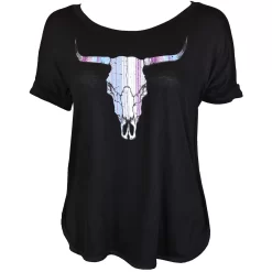 Cowgirl Hardware Women's Steer Skull Graphic T-Shirt
