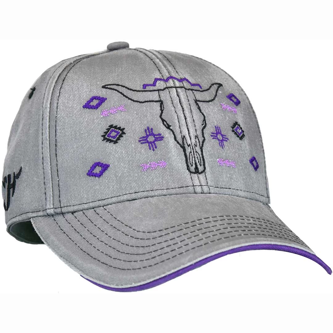Cowgirl Hardware Women's Steer Skull Snap Back Cap 1 Cowgirl Hardware Women's Steer Skull Snap Back Cap
