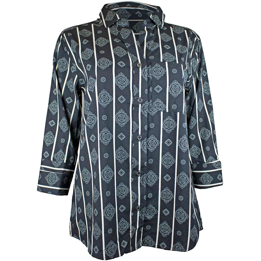 Cruel Denim Women's Medallion Print Button-Down Shirt 1 Cruel Denim Women's Medallion Print Button-Down Shirt