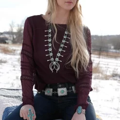 Cruel Denim Women's Sheer Sleeve Georgette Blouse 5 Cruel Denim Women's Sheer Sleeve Georgette Blouse -Western Fashion Ladies cruel denim women s sheer sleeve georgette blouse