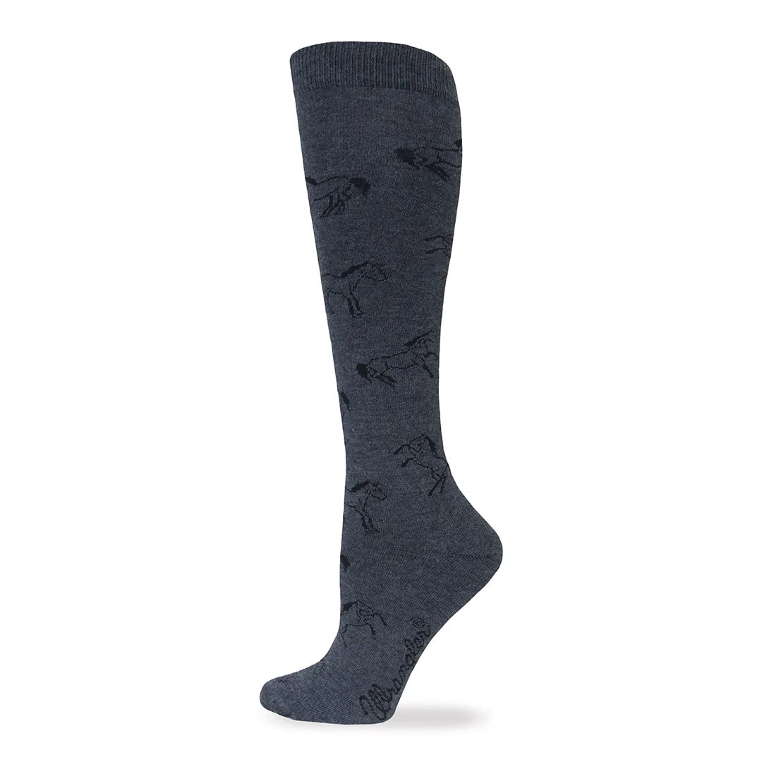 Wrangler Horse Print Knee High Womens Sock 1 Wrangler Horse Print Knee High Womens Sock
