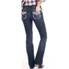 Rock & Roll Denim Women's Embellished Mid Rise Bootcut Jeans