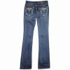 Grace In LA Women's Faux Flap Pocket Bootcut Jeans