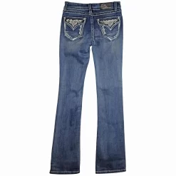 Grace In LA Women's Faux Flap Pocket Bootcut Jeans