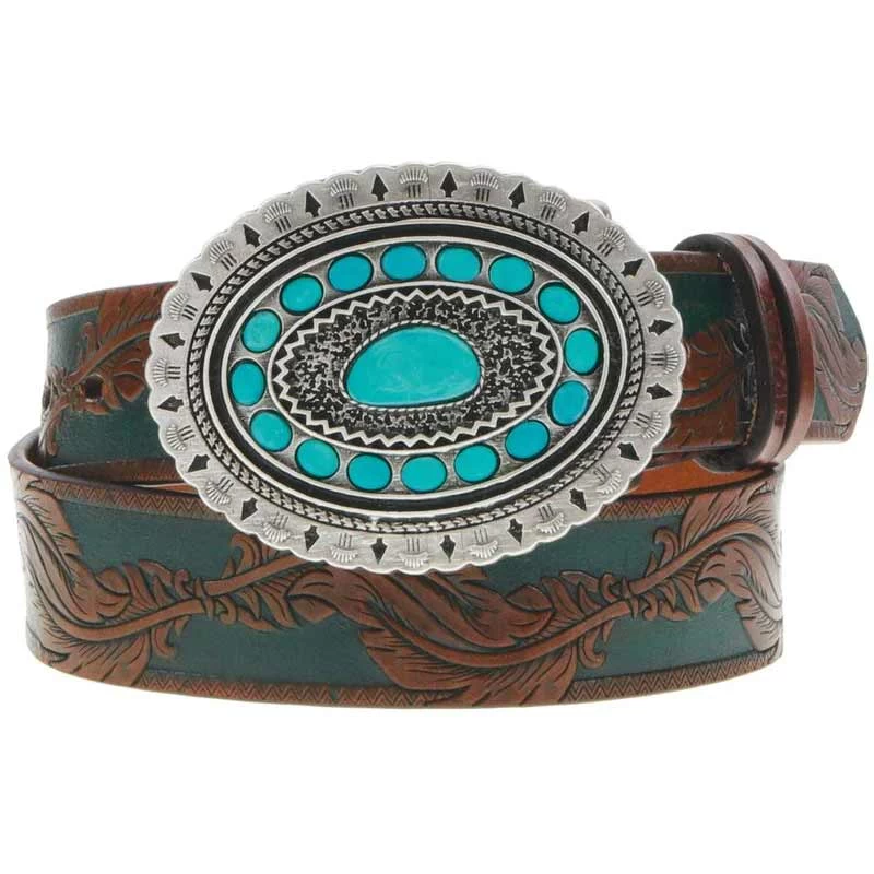 Hooey Brands Women's Sioux Rodeo Buckle Leather Belt 1 Hooey Brands Women's Sioux Rodeo Buckle Leather Belt