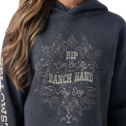 Wrangler X Yellowstone Women's Ranch Hand Cropped Hoodie -Western Fashion Ladies img11376 wrangler x yellowstone women s ranch hand cropped hoodie