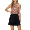 Saints & Hearts Women's Fringe Suede Wrap Skirt