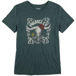 Wrangler Women's Flower Steer Head Graphic T-Shirt -Western Fashion Ladies img11880 wrangler women s flower steer head graphic t shirt