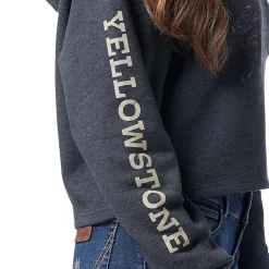 Wrangler X Yellowstone Women's Ranch Hand Cropped Hoodie -Western Fashion Ladies img12621 wrangler x yellowstone women s ranch hand cropped hoodie