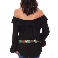 Scully Women's Off Shoulder Button-Down Blouse -Western Fashion Ladies img14542 scully women s off shoulder button down blouse