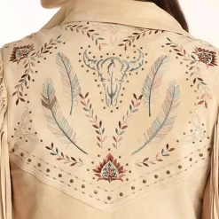 Rock & Roll Cowgirl Women's Embroidered Micro Suede Cropped Vest -Western Fashion Ladies img16468 rock roll cowgirl women s embroidered micro suede cropped vest