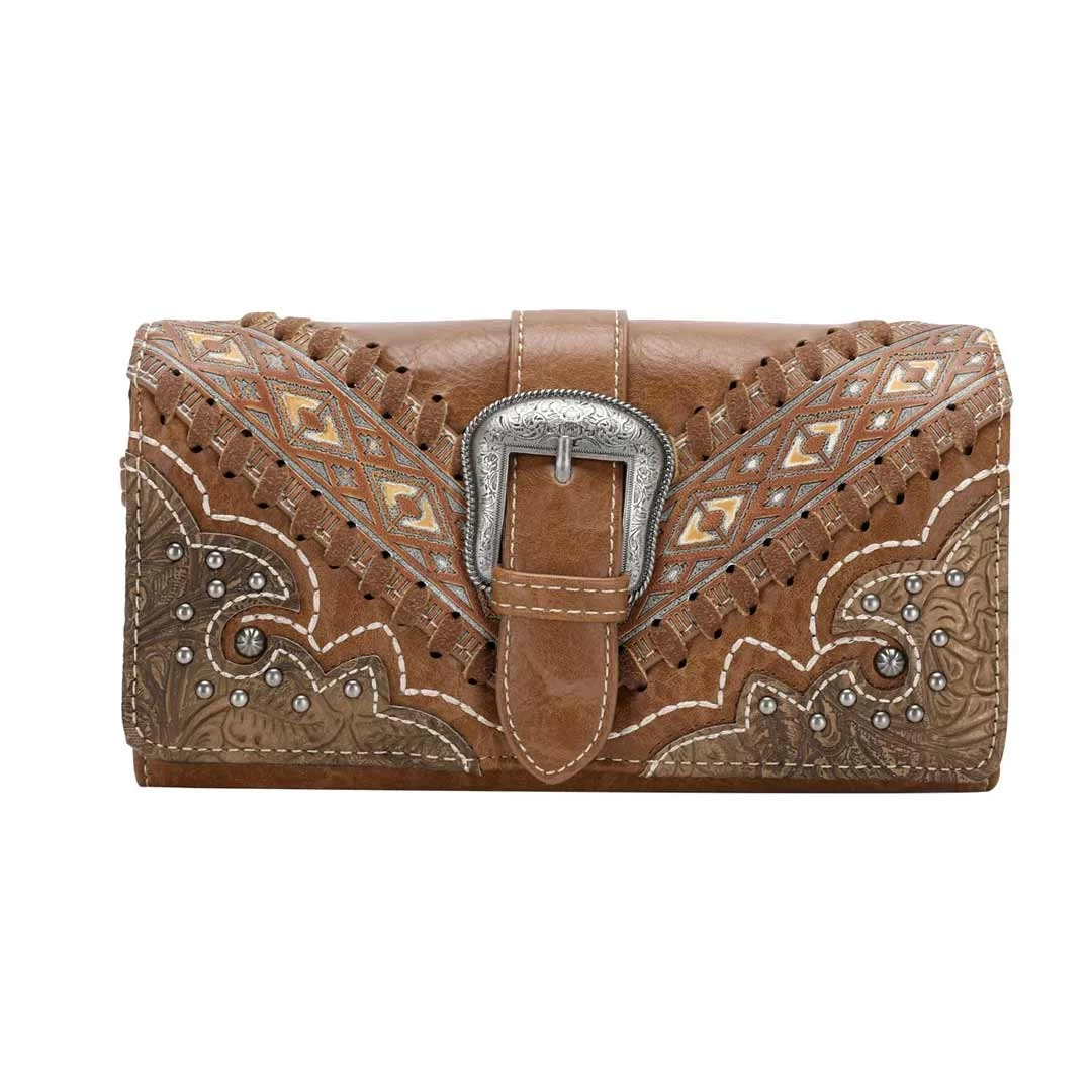 Montana West Buckle Collection Tooled Wallet 1 Montana West Buckle Collection Tooled Wallet