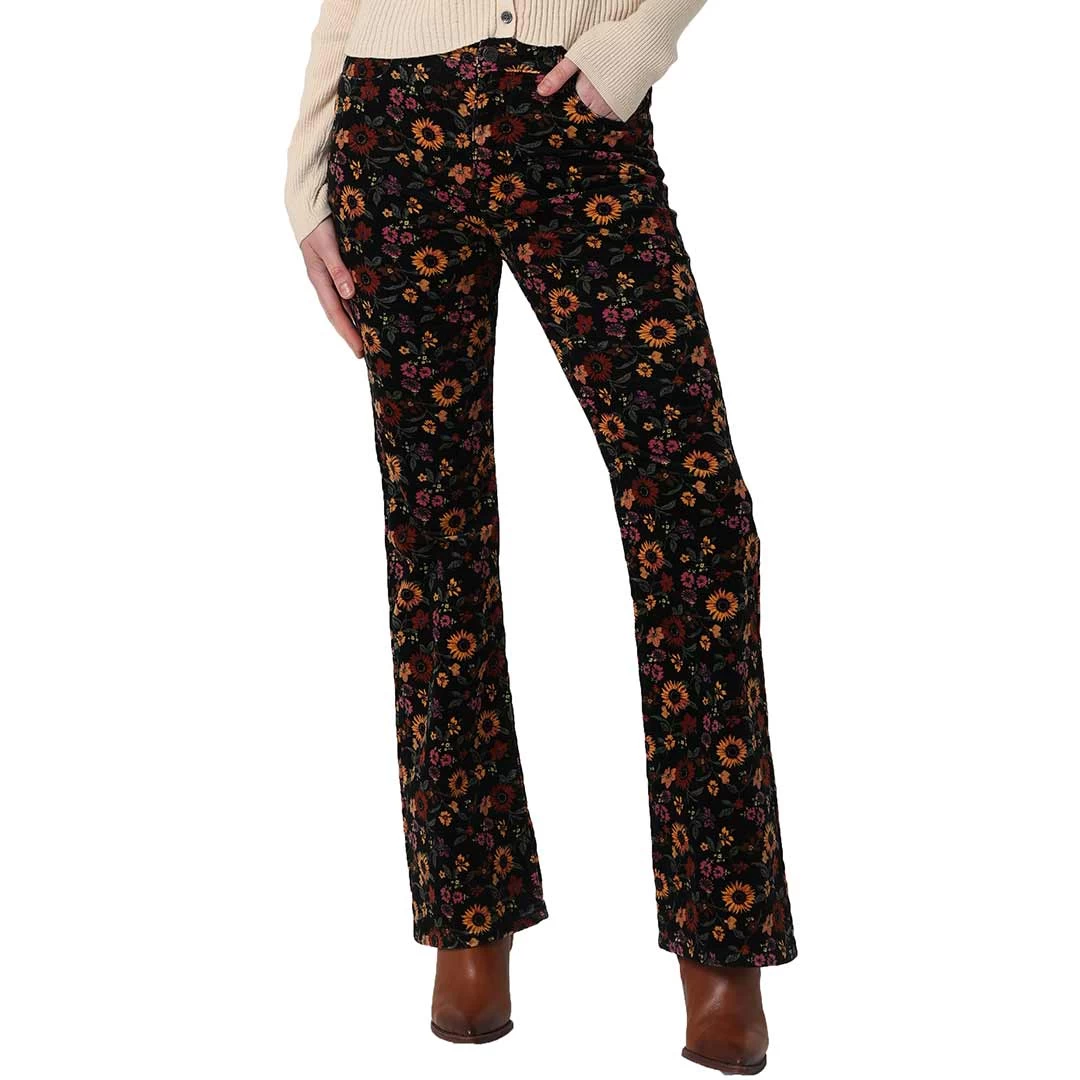 Wrangler Women's Fierce Flare Floral Print Corduroy Jeans 1 Wrangler Women's Fierce Flare Floral Print Corduroy Jeans