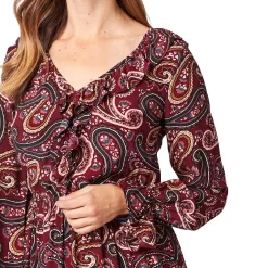Wrangler Women's Ruffle V-Neck Paisley Print Dress 6 Wrangler Women's Ruffle V-Neck Paisley Print Dress -Western Fashion Ladies img19107 wrangler women s ruffle v neck paisley print dress