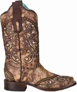 Corral Women's Overlay Square Toe Cowgirl Boots -Western Fashion Ladies img19342 corral women s overlay square toe cowgirl boots
