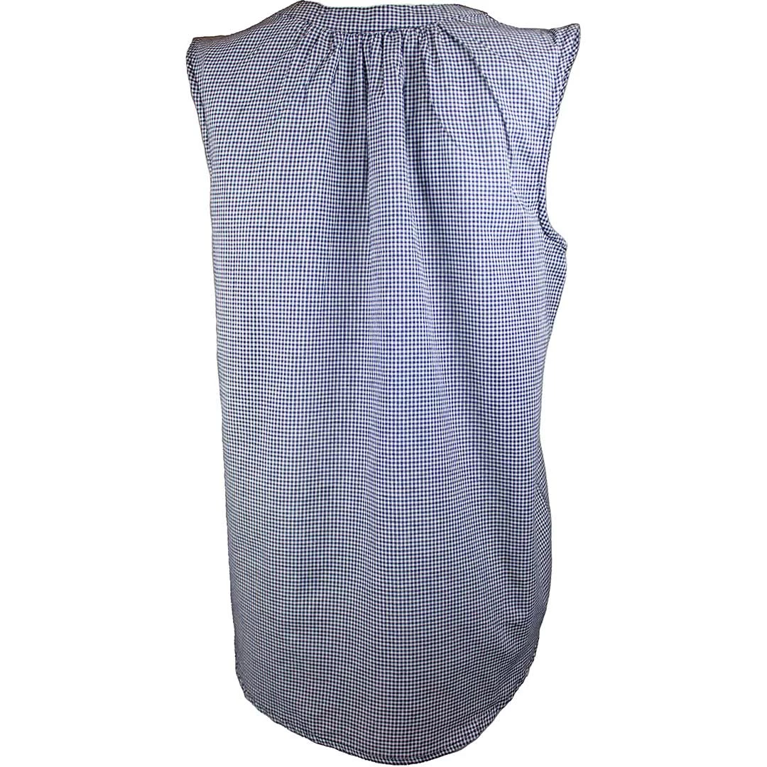 Keren Hart Women's Mini Gingham Print Sleeveless Blouse 2 Keren Hart Women's Mini Gingham Print Sleeveless Blouse - Image 2