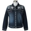 Keren Hart Women's Floral Embroidered Jean Jacket