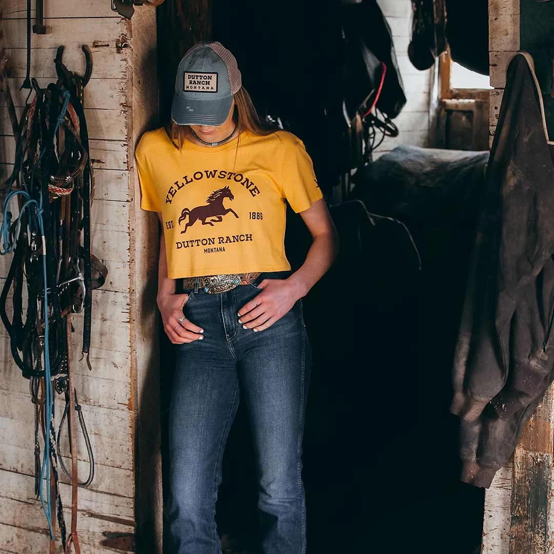 Wrangler X Yellowstone Women's Horse Cropped Tee 5 Wrangler X Yellowstone Women's Horse Cropped Tee - Image 5