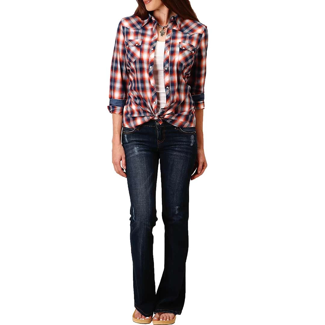 Roper Women's Sawtooth Pocket Plaid Snap Shirt 3 Roper Women's Sawtooth Pocket Plaid Snap Shirt - Image 3