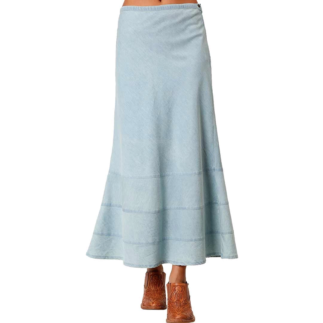 Roper Women's Light Wash Jean Maxi Skirt 1 Roper Women's Light Wash Jean Maxi Skirt