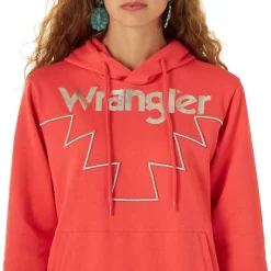 Wrangler Women's Retro Metallic Logo Hoodie -Western Fashion Ladies img30019 wrangler women s retro metallic logo hoodie