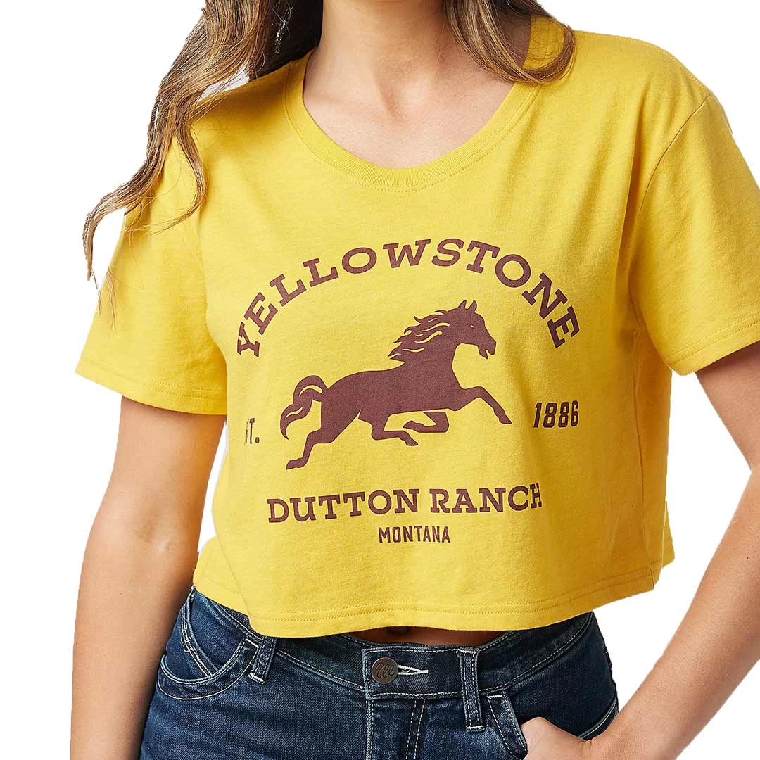 Wrangler X Yellowstone Women's Horse Cropped Tee 3 Wrangler X Yellowstone Women's Horse Cropped Tee - Image 3