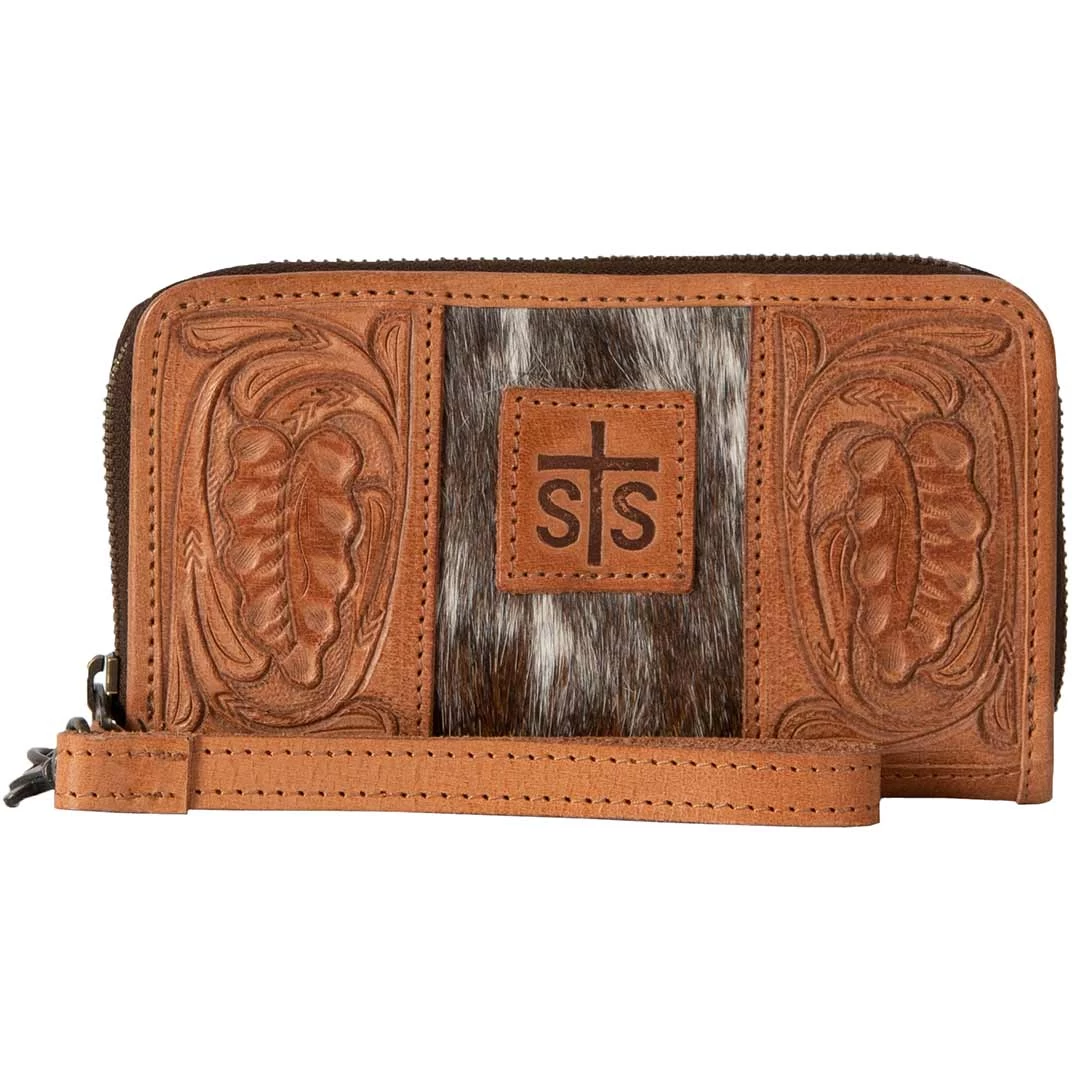 STS Ranchwear Hair-On-Hide Tooled Kacy Organizer 1 STS Ranchwear Hair-On-Hide Tooled Kacy Organizer